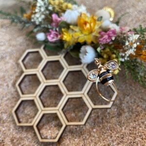 Bee and Honeycomb Ornament - Gold and Black